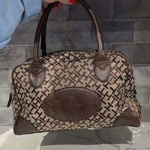 Tommy Hilfiger Brown and Tan Satchel